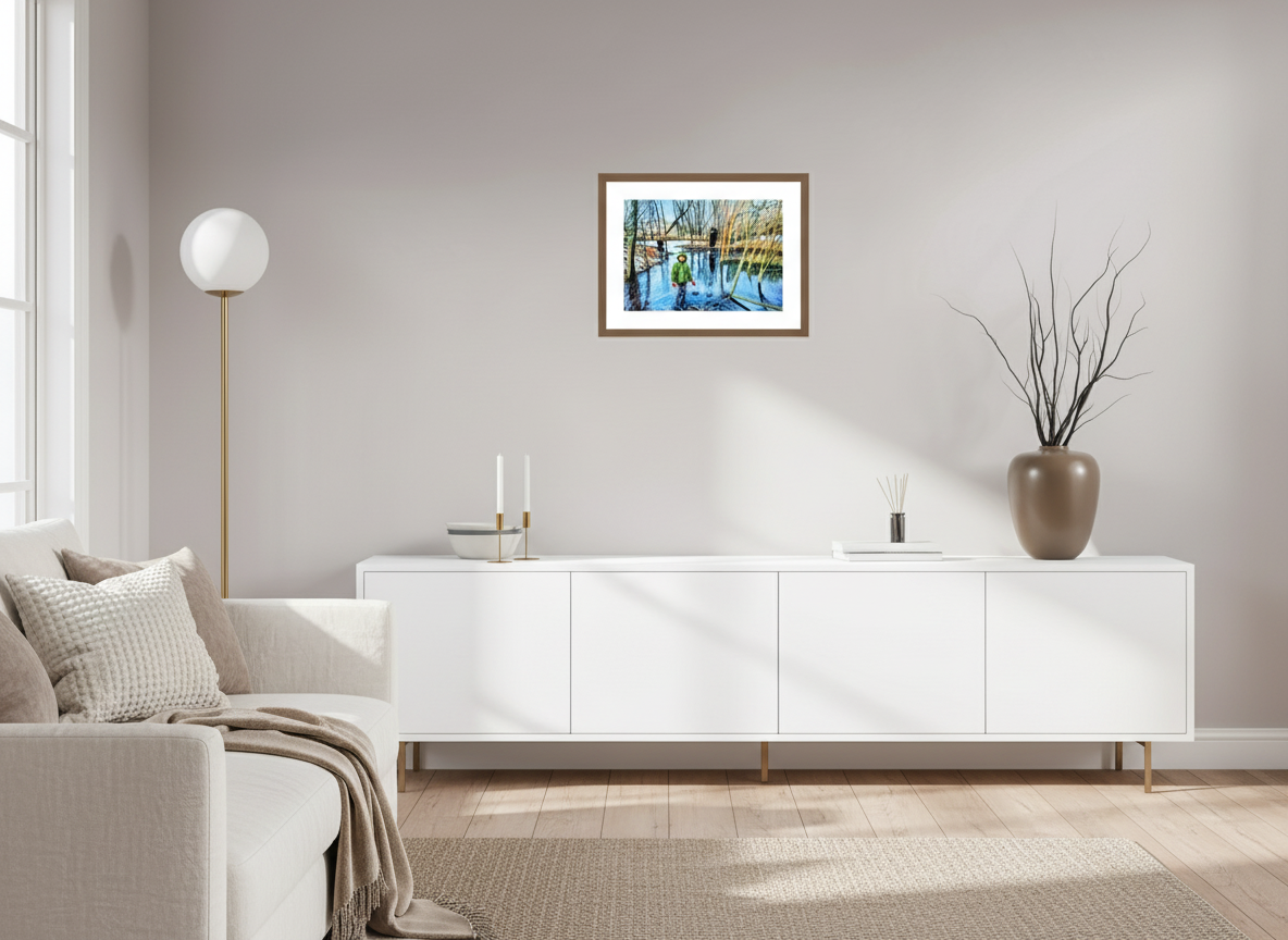 43.5 x 30 cm, PHOTO PRINT ON FUJIFLEX HIGH GLOSS -20MM WALNUT FRAME WINTER