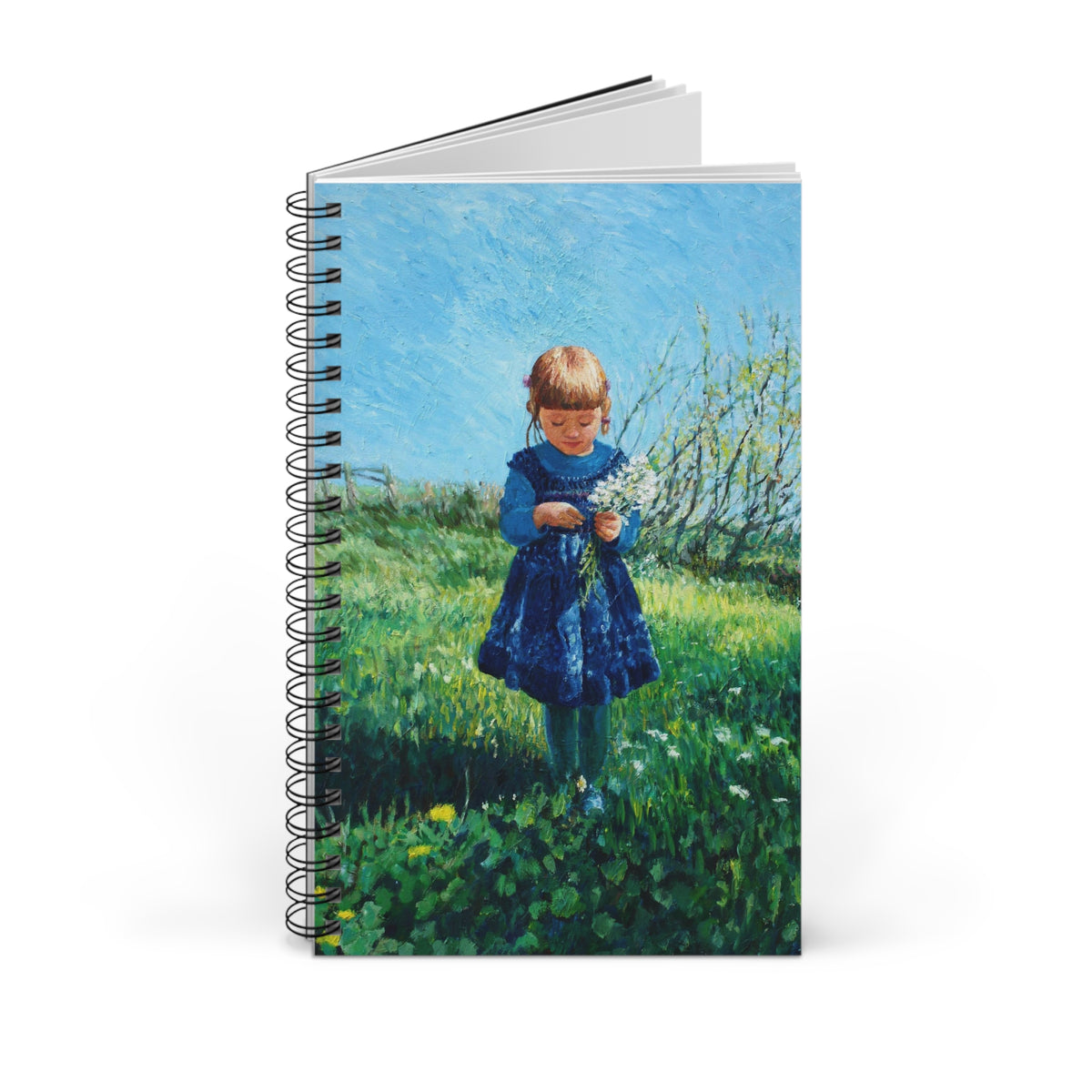 Blue Dress Girl Spiral Journal