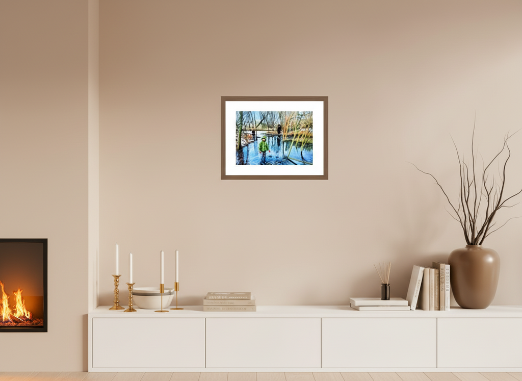 36.3 x 25 cm, PHOTO PRINT ON FUJIFLEX HIGH GLOSS -20MM WALNUT FRAME WINTER