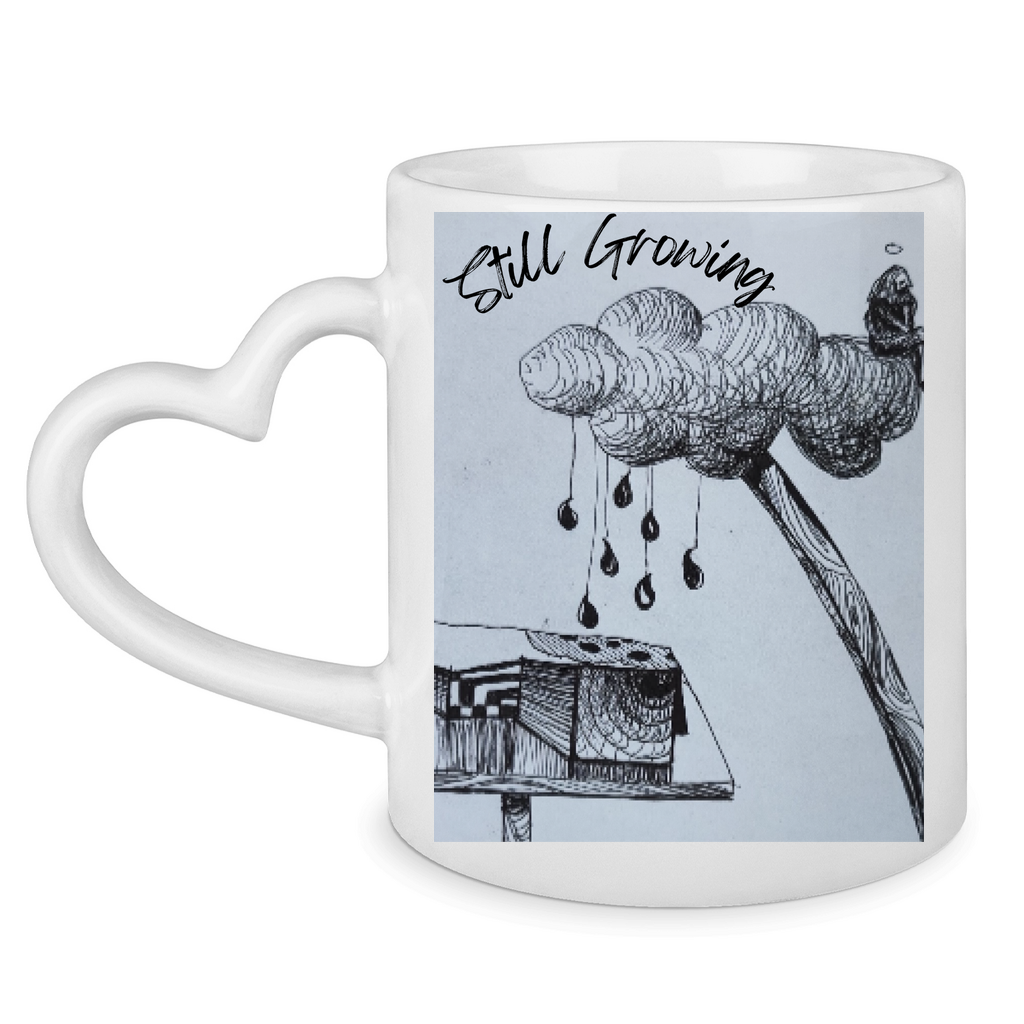 Cup with heart handle- Rain