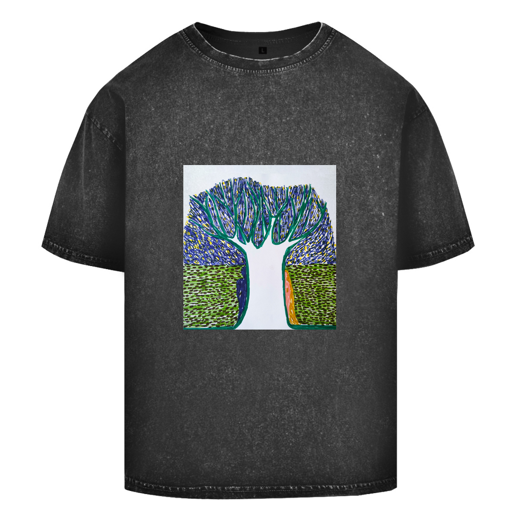Camiseta Oversize Lavada WHITE TREE