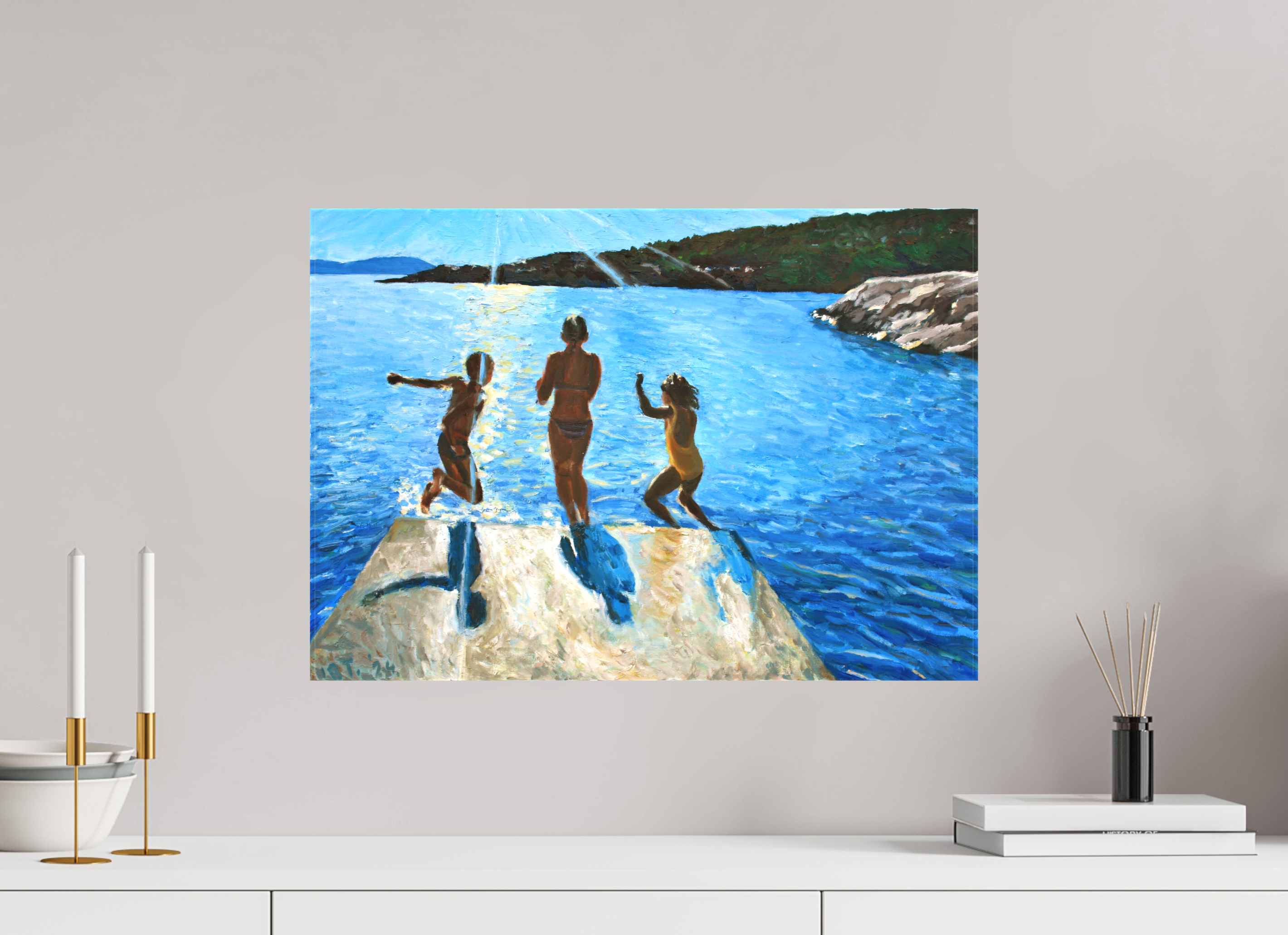 57.1 x 40 cm, Matte Canvas on Stretcher Frame THE JUMP