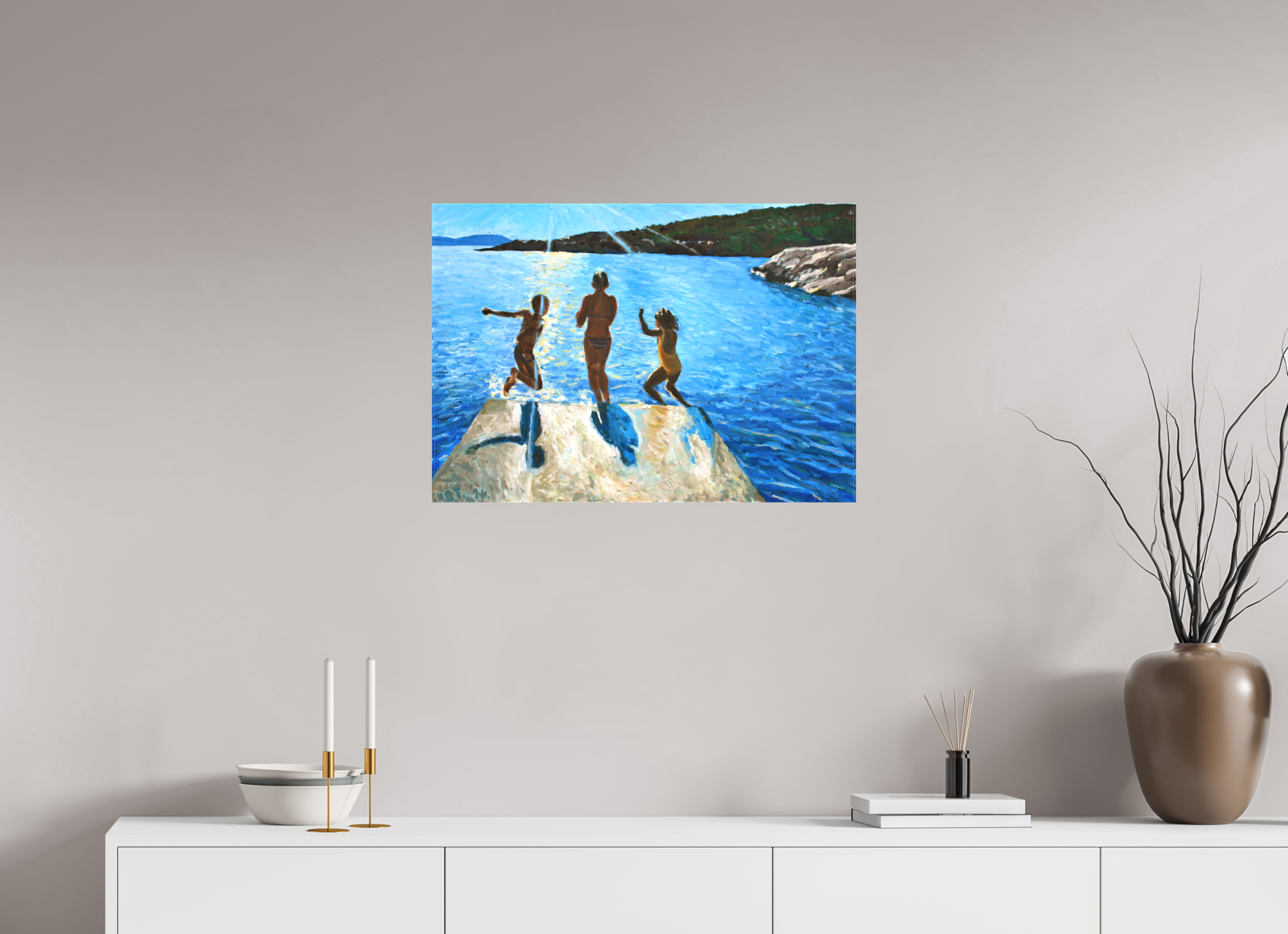 71.4 x 50 cm, Matte Canvas on Stretcher Frame THE JUMP