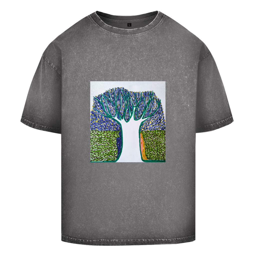 Oversize Washed T-Shirt WHITE TREE