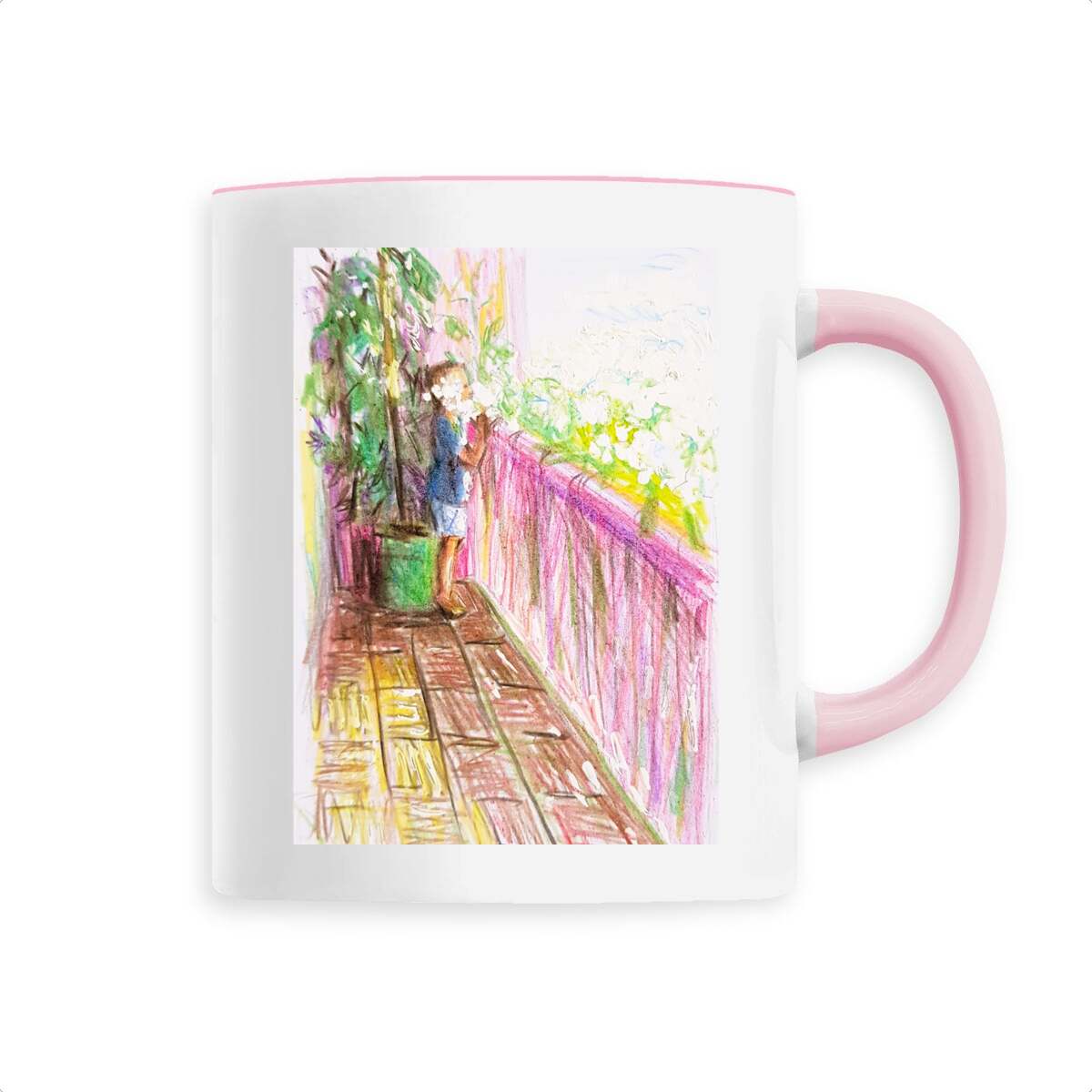 CERAMIC MUG -SPRING ON BALCONY